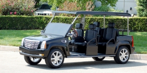 Black Escalade Limo Golf Cart affordable golf cart rental, golf cart rent berkeley