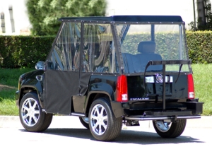 Black Escalade With Enclosure affordable golf cart rental, golf cart rent berkeley
