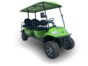 Light Green Elite EV 6 Passenger Lifted Golf Cart golf car rental berkeley, golf cart rental near me