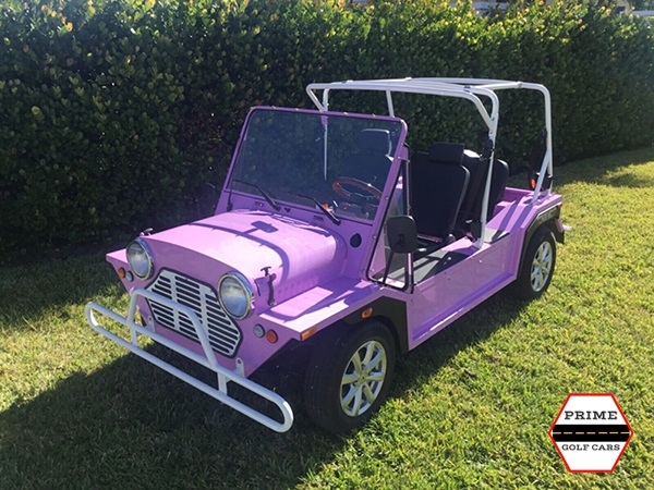Pink Mokee 4 Passenger Golf Cart affordable golf cart rental, golf cart rent berkeley