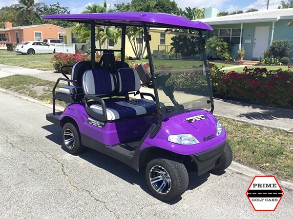Purple Advanced EV 4 Passenger Golf Cart affordable golf cart rental, golf cart rent berkeley