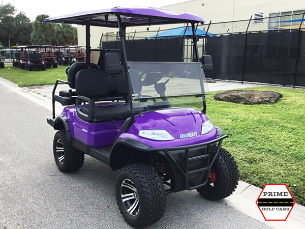 Purple Advanced EV 4 Passenger Lifted Golf Cart berkeley golf cart rental, golf cart rentals