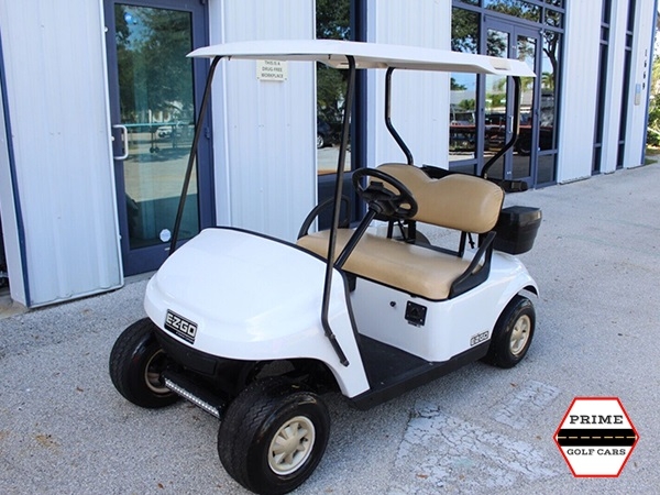 White EZGO 2 Passenger Golf Cart affordable golf cart rental, golf cart rent berkeley