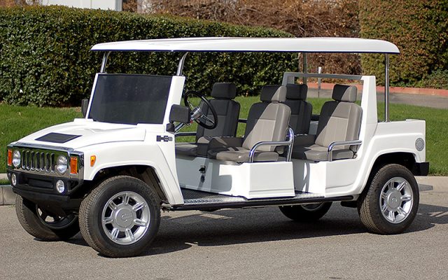 White Hummer Limo Golf Cart affordable golf cart rental, golf cart rent berkeley