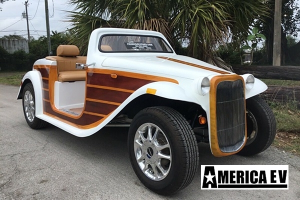 White Woody California Roadster 4 Passenger Golf Cart affordable golf cart rental, golf cart rent berkeley